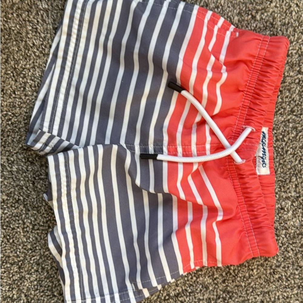 Striped Swim Shorts with Drawstring